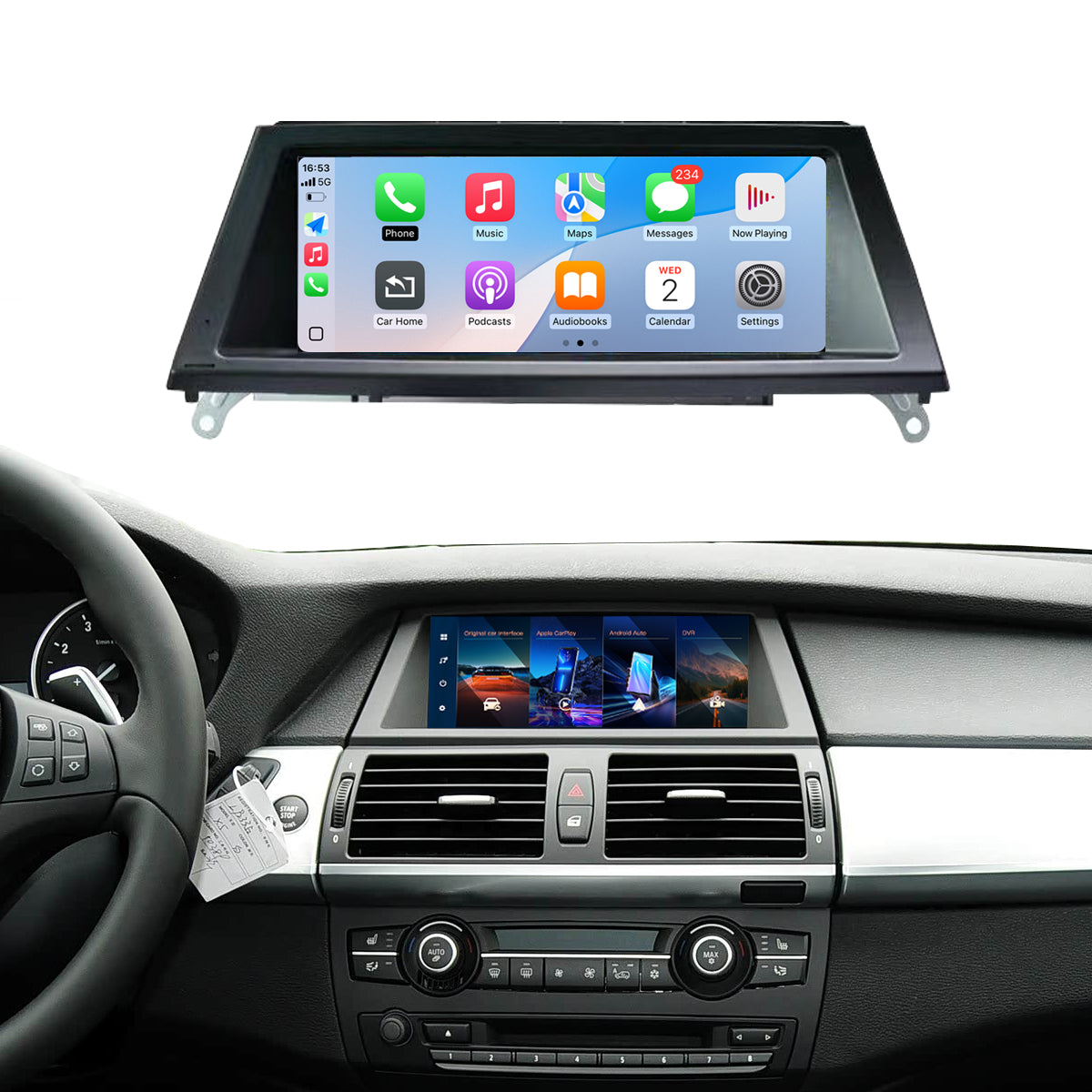 Écran Linux 10,25 pouces pour BMW X5/X6 E70/E71 avec CarPlay sans fil CIC/CCC et Android Auto