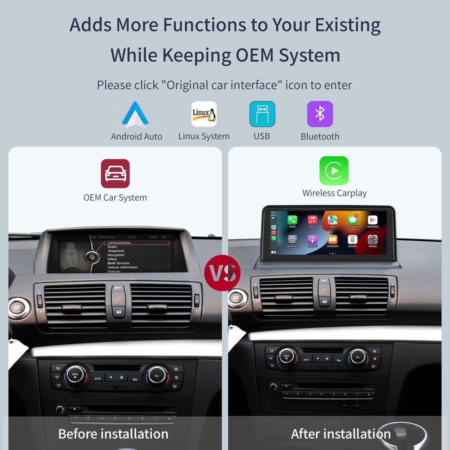 10.25" Linux screen for BMW 1 Series E81/F21 with CIC/CCC System - AUTOABC