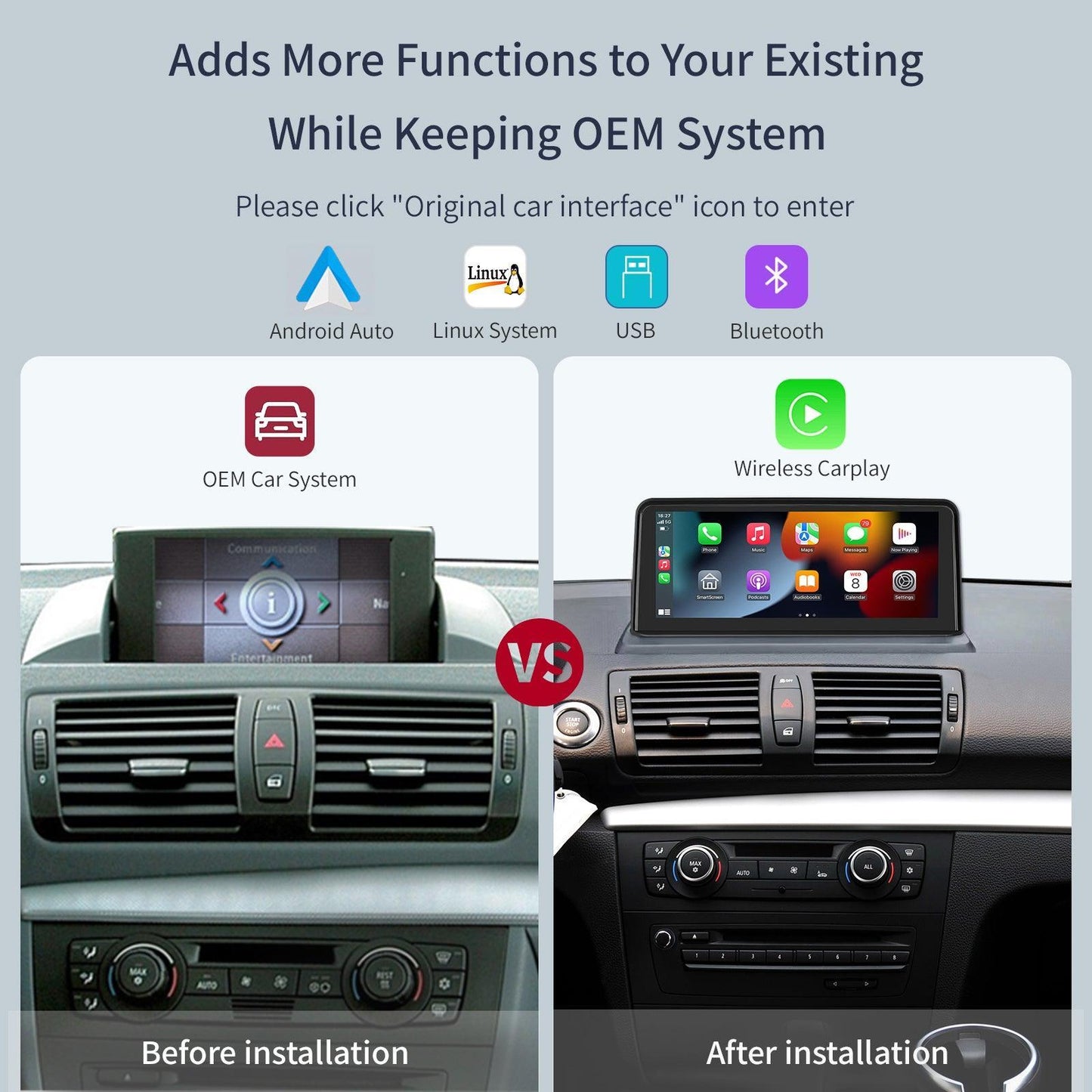 10.25" Linux screen for BMW 1 Series E81/F21 with CIC/CCC System - AUTOABC