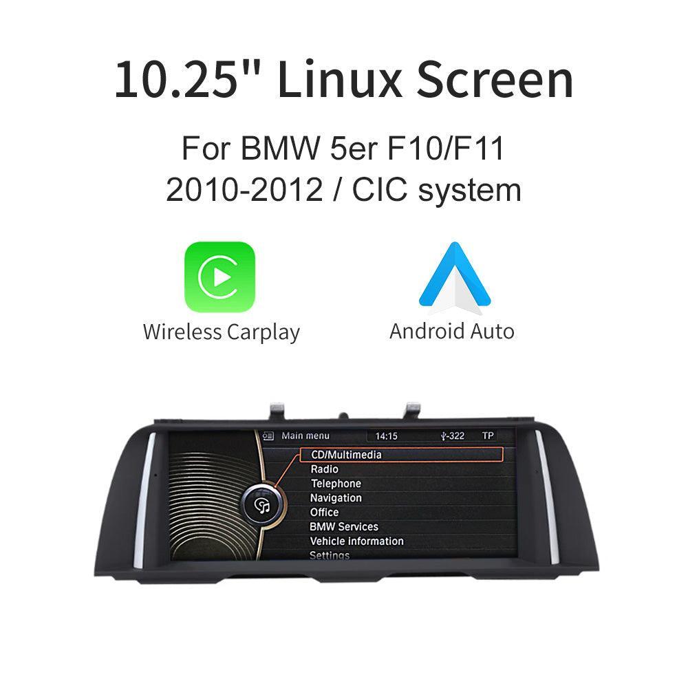 10.25" Linux Screen for BMW 5er F10 F11 NBT/CIC Wirless Carplay Android Auto - AUTOABC
