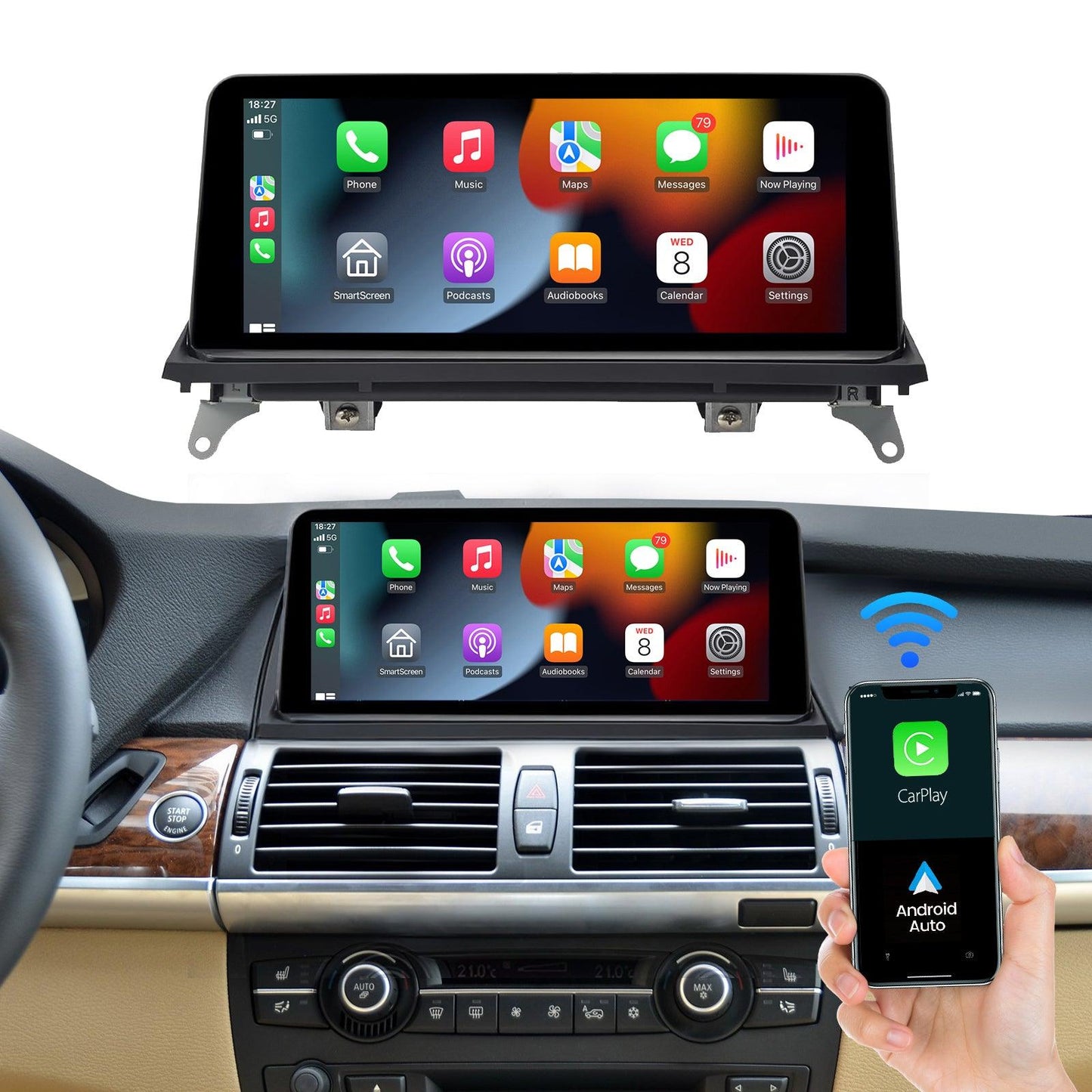 10.25" Linux Screen for BMW X5/X6 E70/E71 CIC/CCC Wireless CarPlay Android Auto - AUTOABC