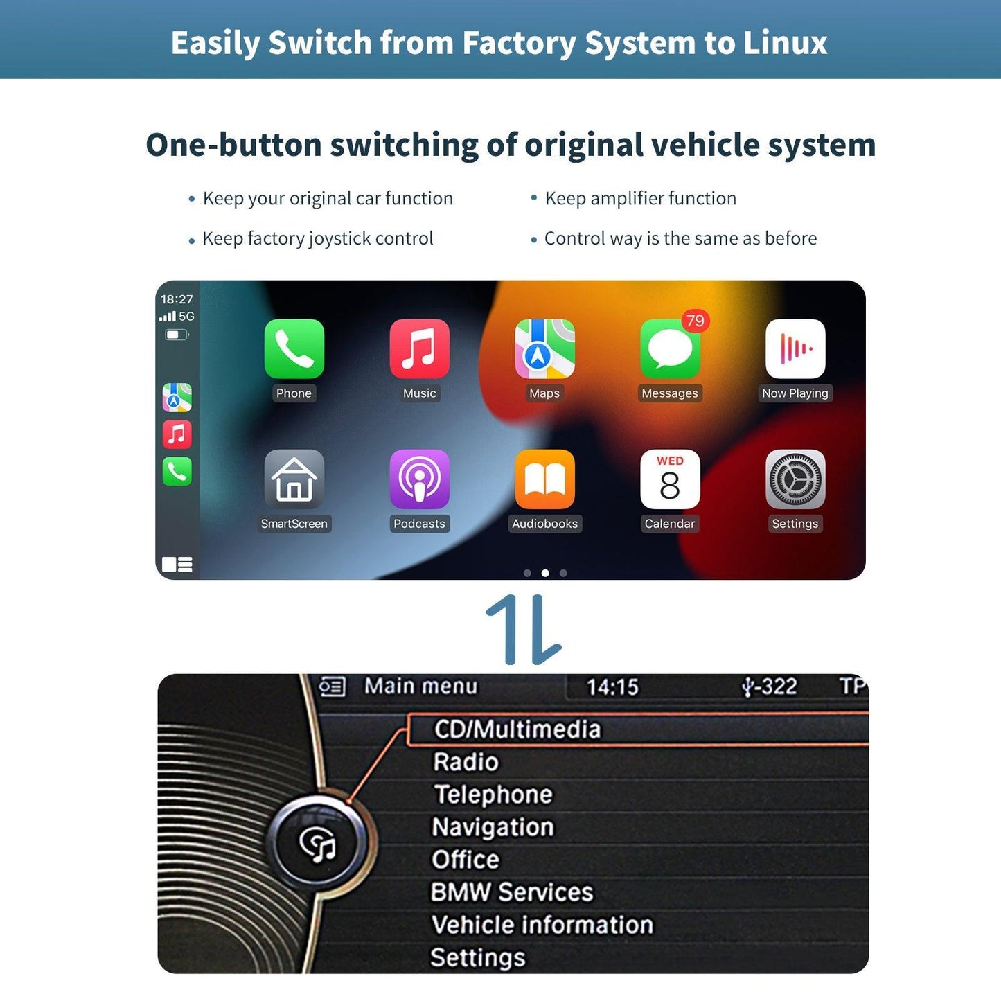 10.25" Linux Screen for BMW X5/X6 E70/E71 CIC/CCC Wireless CarPlay Android Auto - AUTOABC