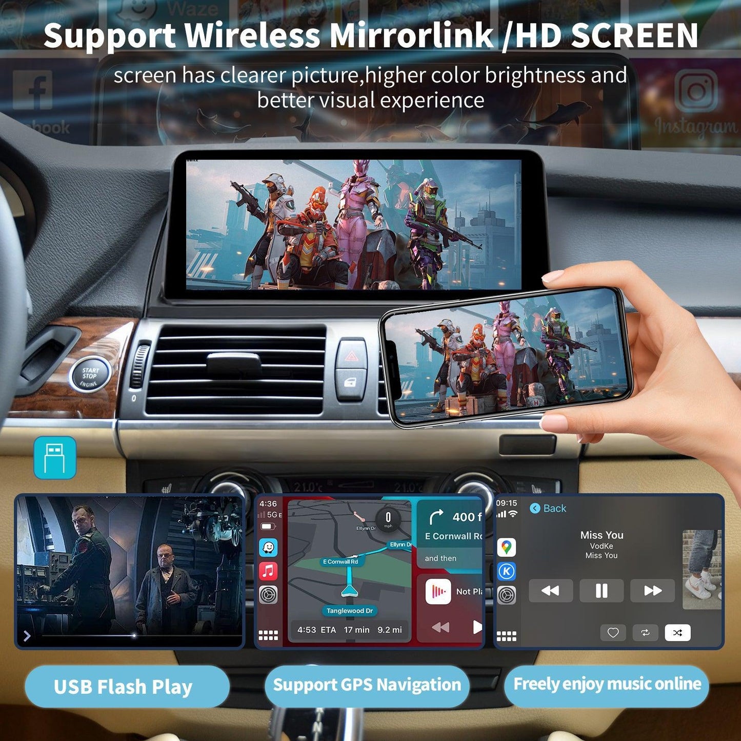 10.25" Linux Screen for BMW X5/X6 E70/E71 CIC/CCC Wireless CarPlay Android Auto - AUTOABC