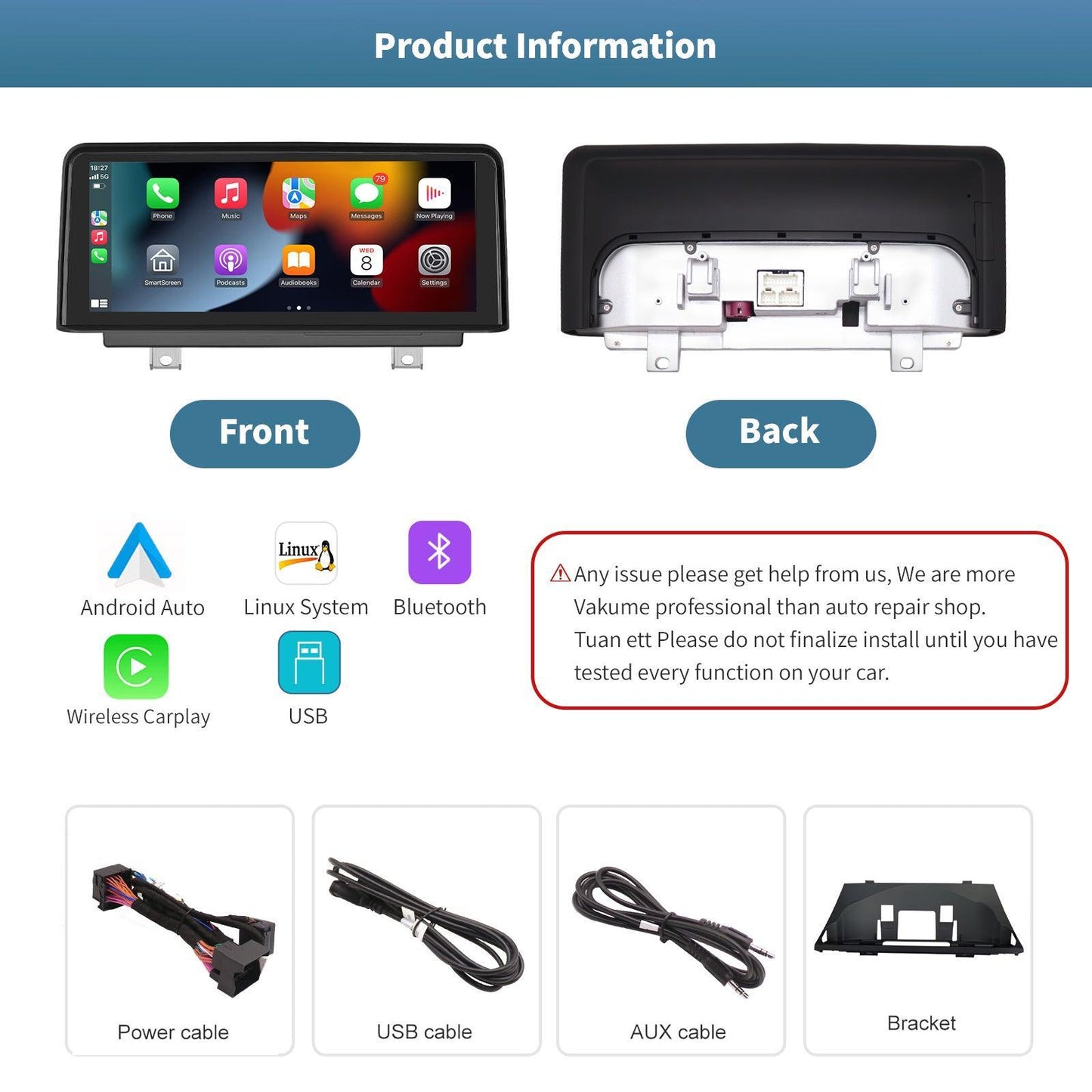 10.25" Linux Screen for BMW X5/X6 E70/E71 CIC/CCC Wireless CarPlay Android Auto - AUTOABC