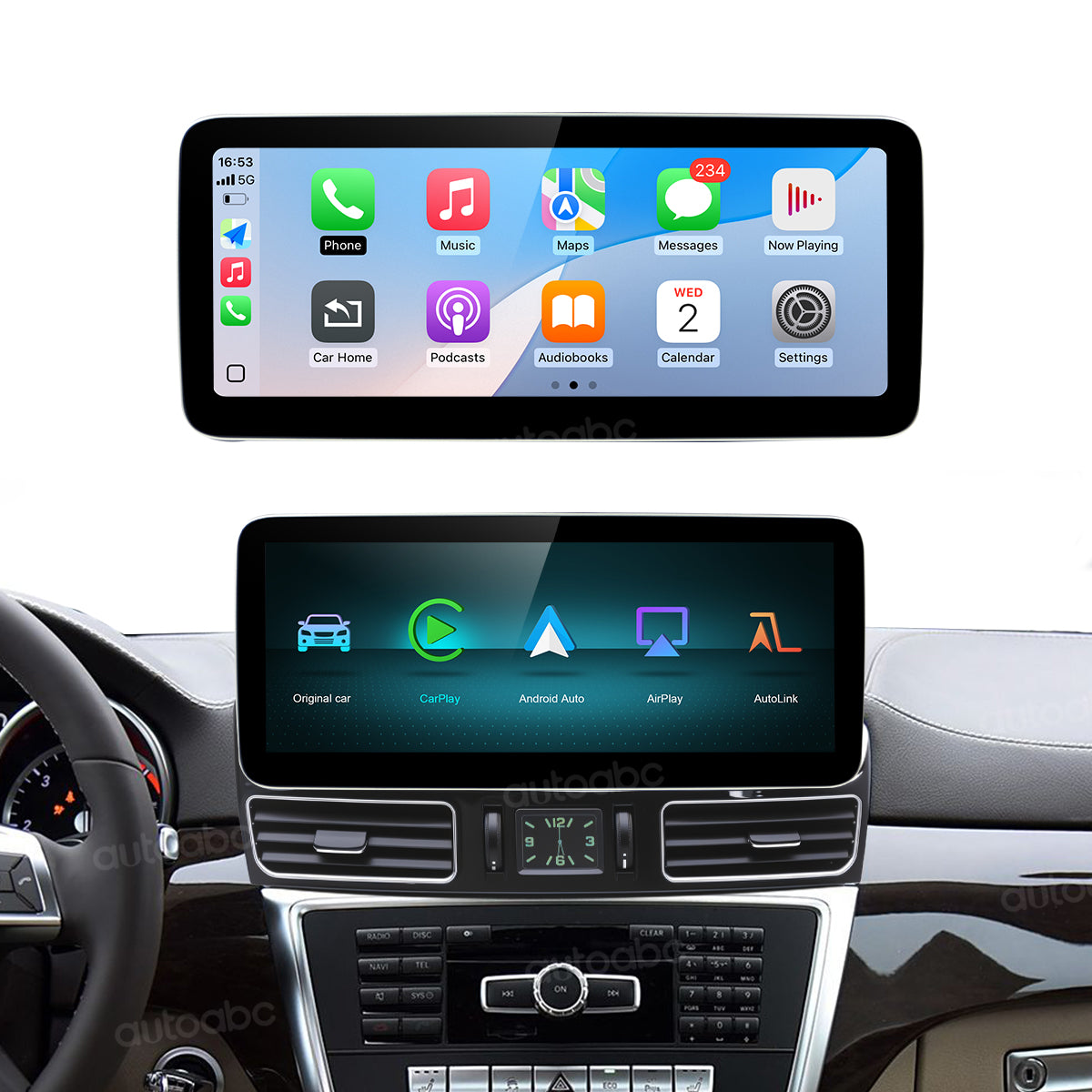 12.3“ Linux screen for Mercedes Benz NTG4.5 ML/GL Wireless CarPlay Android Auto