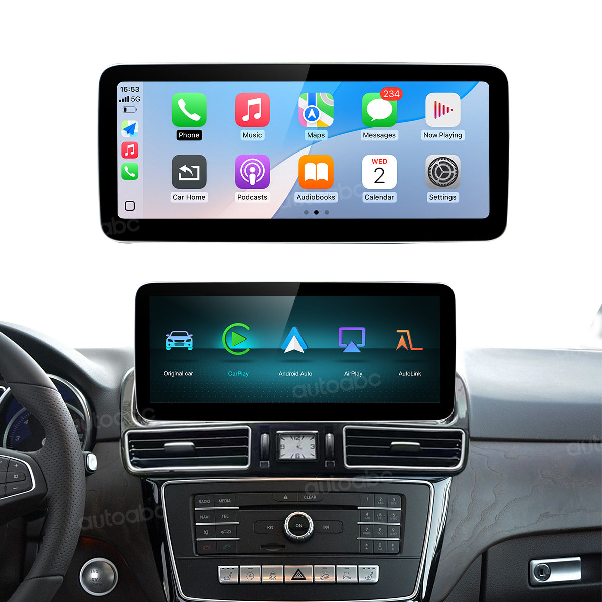 12.3“ Linux screen for Mercedes Benz NTG5.0 GLE Wireless CarPlay Android Auto