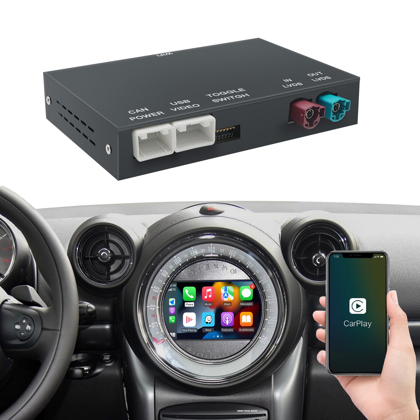 Drahtloser CarPlay Android Auto Nachrüstsatz-Decoder für BMW/MINI