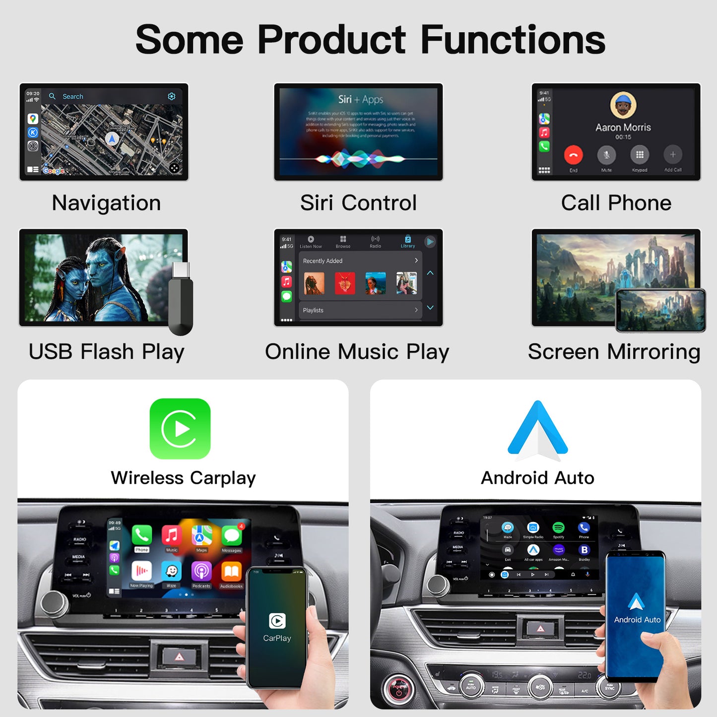 Wireless Carplay Android Auto adapter for Accord/Inspire