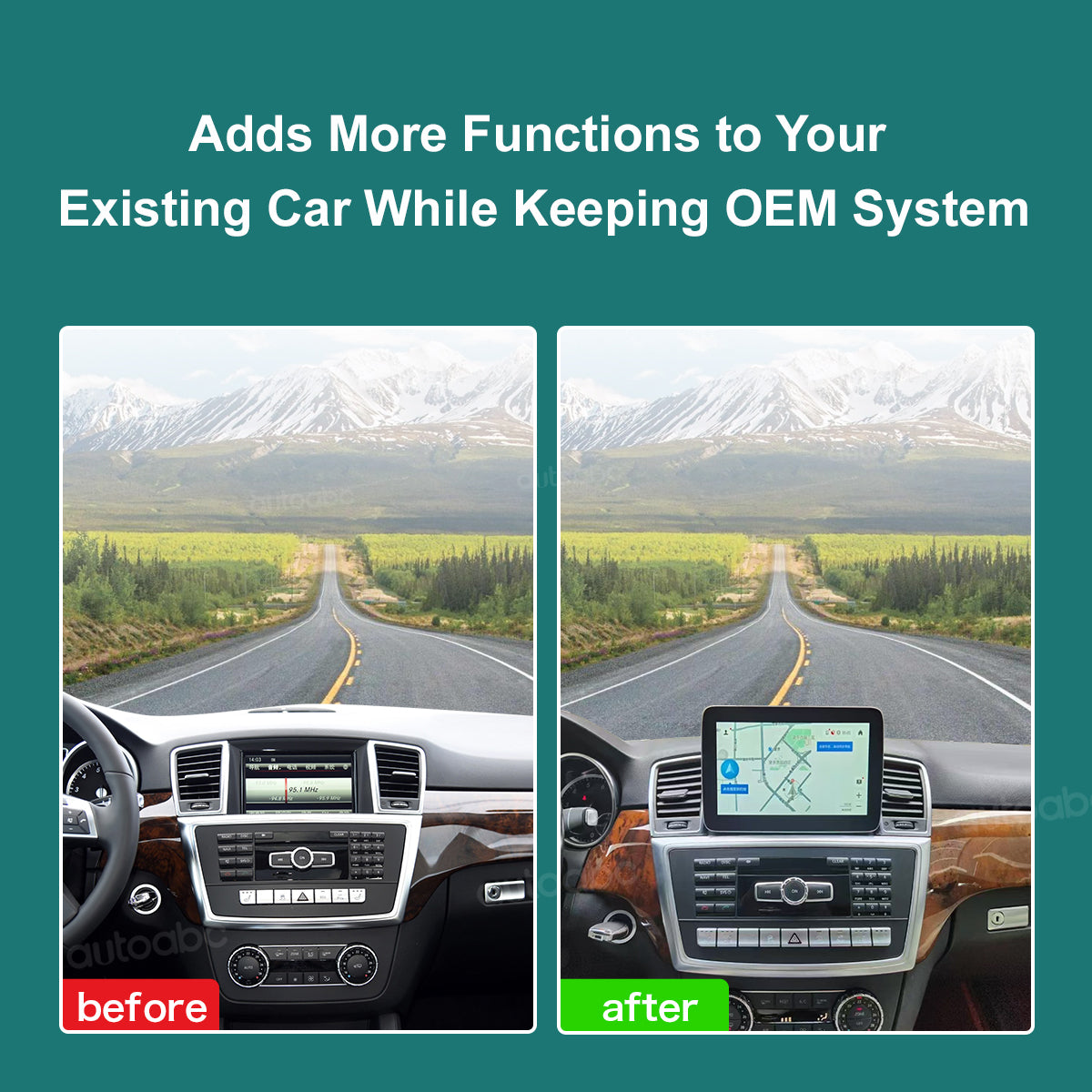 8.4“ Linux screen for Mercedes Benz ML/GL/GLE Wireless CarPlay Android Auto