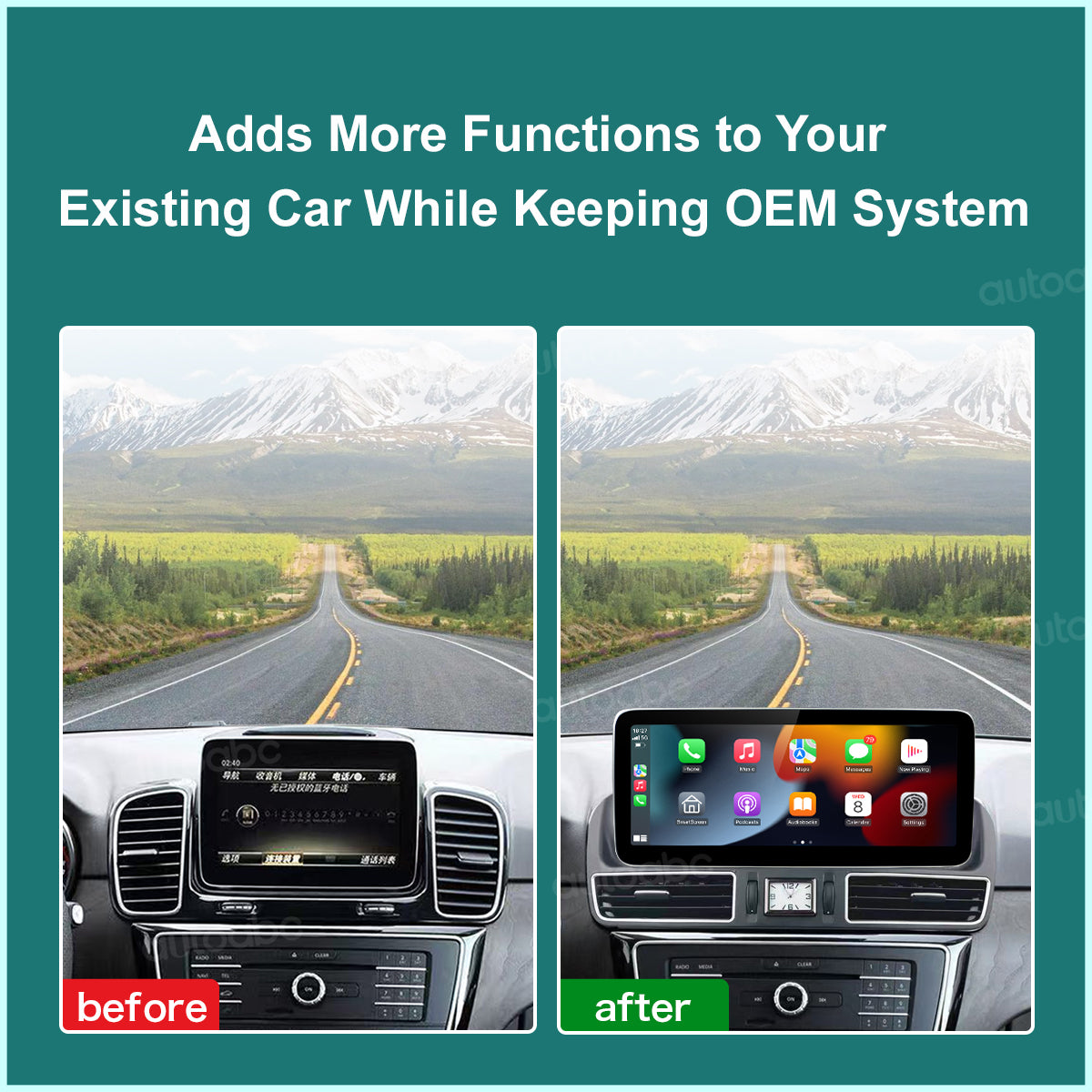 12.3“ Linux screen for Mercedes Benz NTG5.0 GLE Wireless CarPlay Android Auto