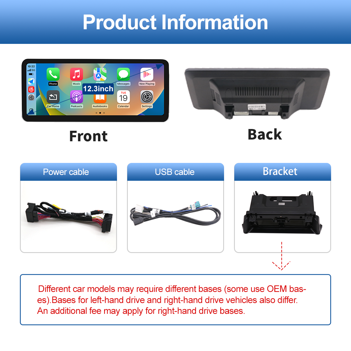 New 12.3“ Linux Ultra-thin screen for Mercedes Benz NTG4.5/5.0