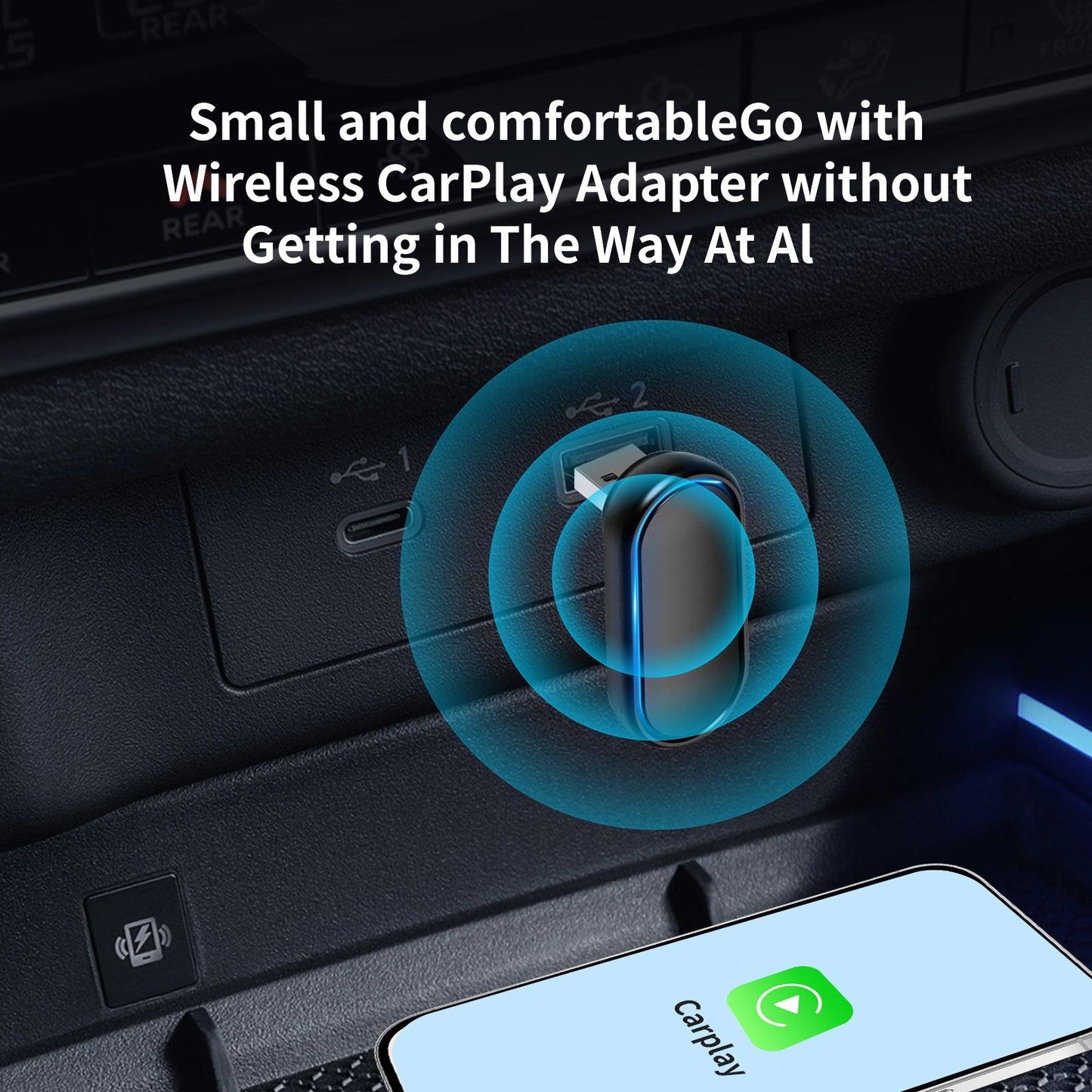 2in1 Wired to Wireless CarPlay Android Auto USB Adapter Dongle - AUTOABC