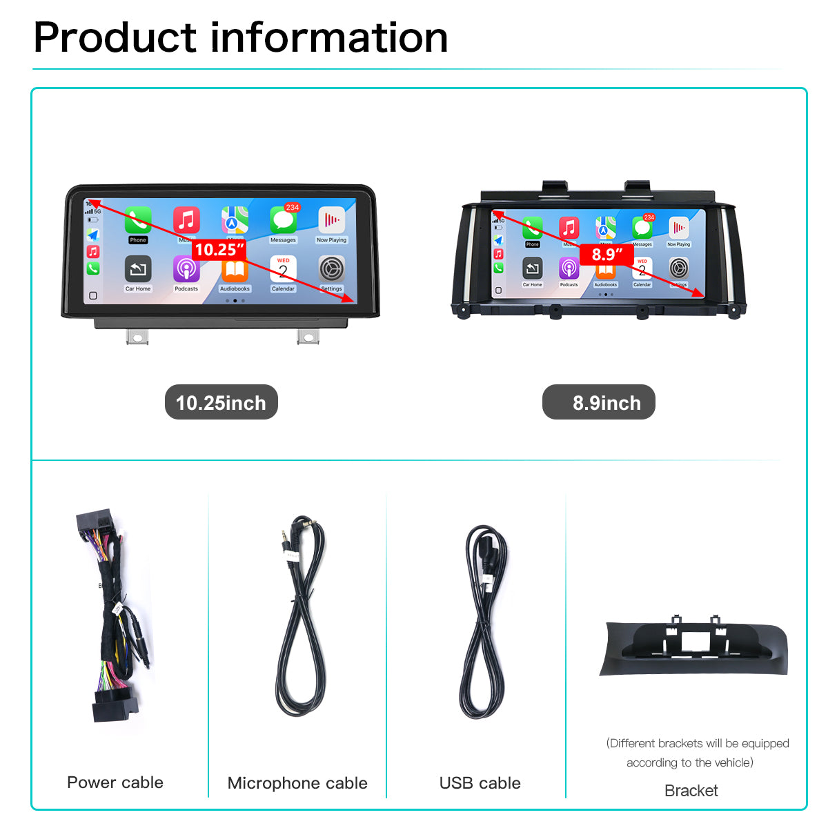 8.9“/10.25" Linux Screen for BMW X3 F25 with NBT/CIC Wireless CarPlay Android Auto