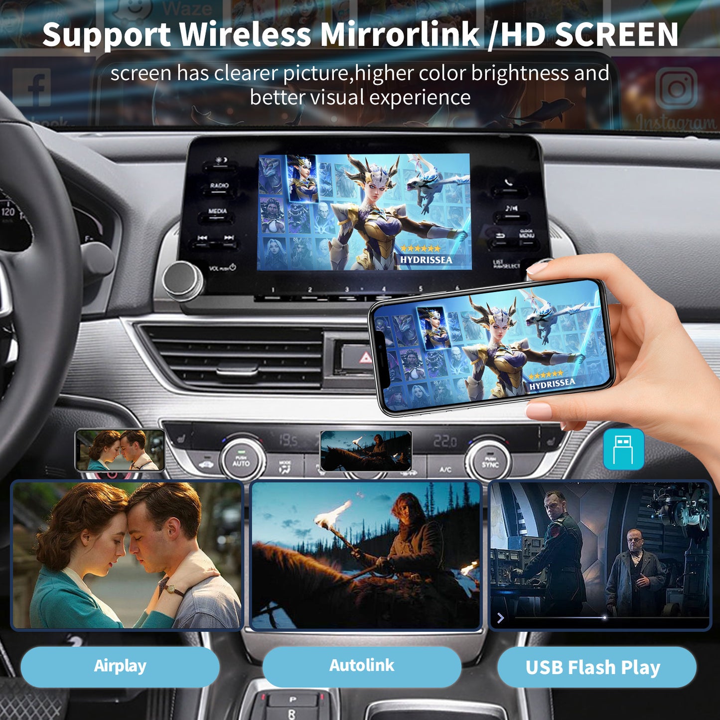 Wireless Carplay Android Auto adapter for Accord/Inspire