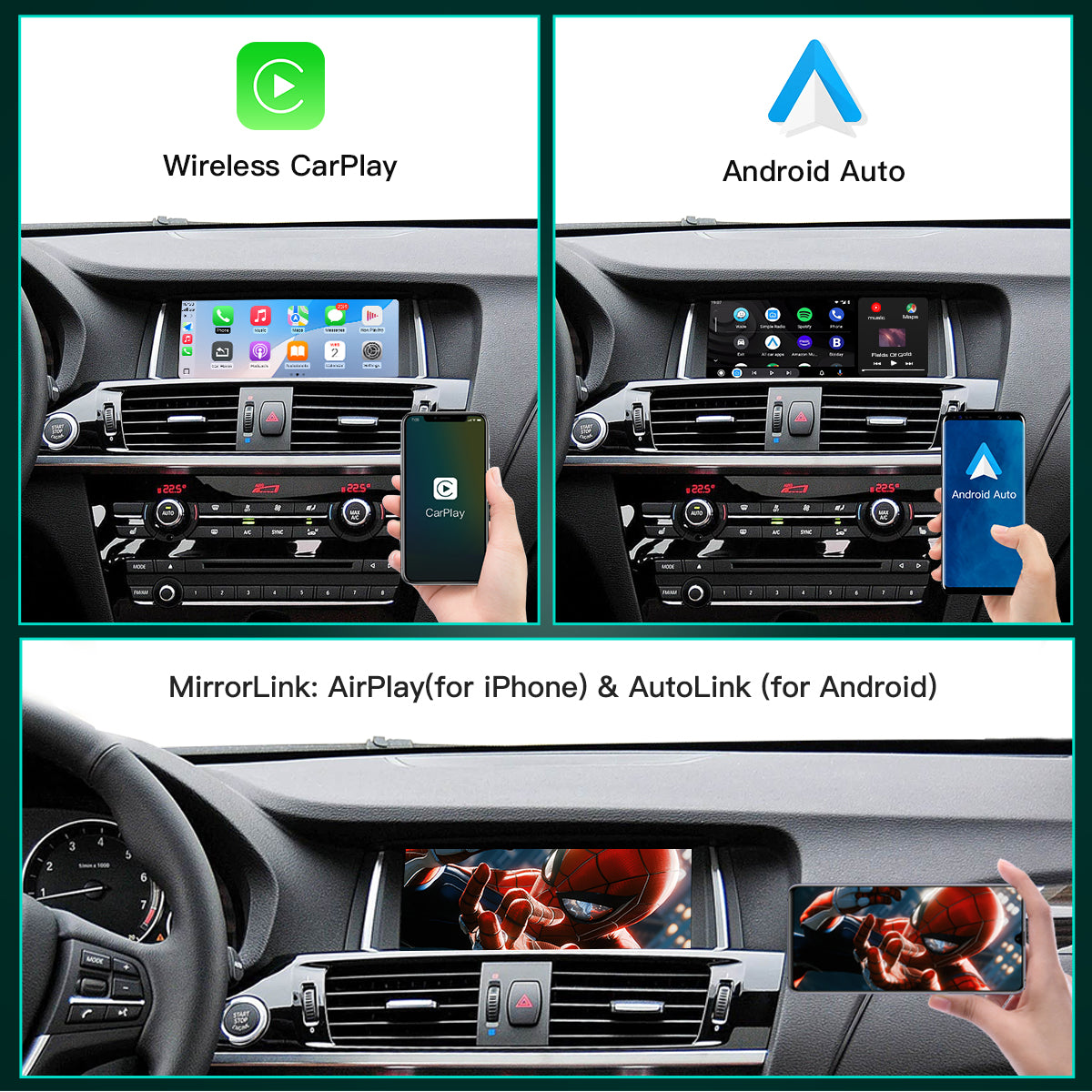 8.9“/10.25" Linux Screen for BMW X3 F25 with NBT/CIC Wireless CarPlay Android Auto