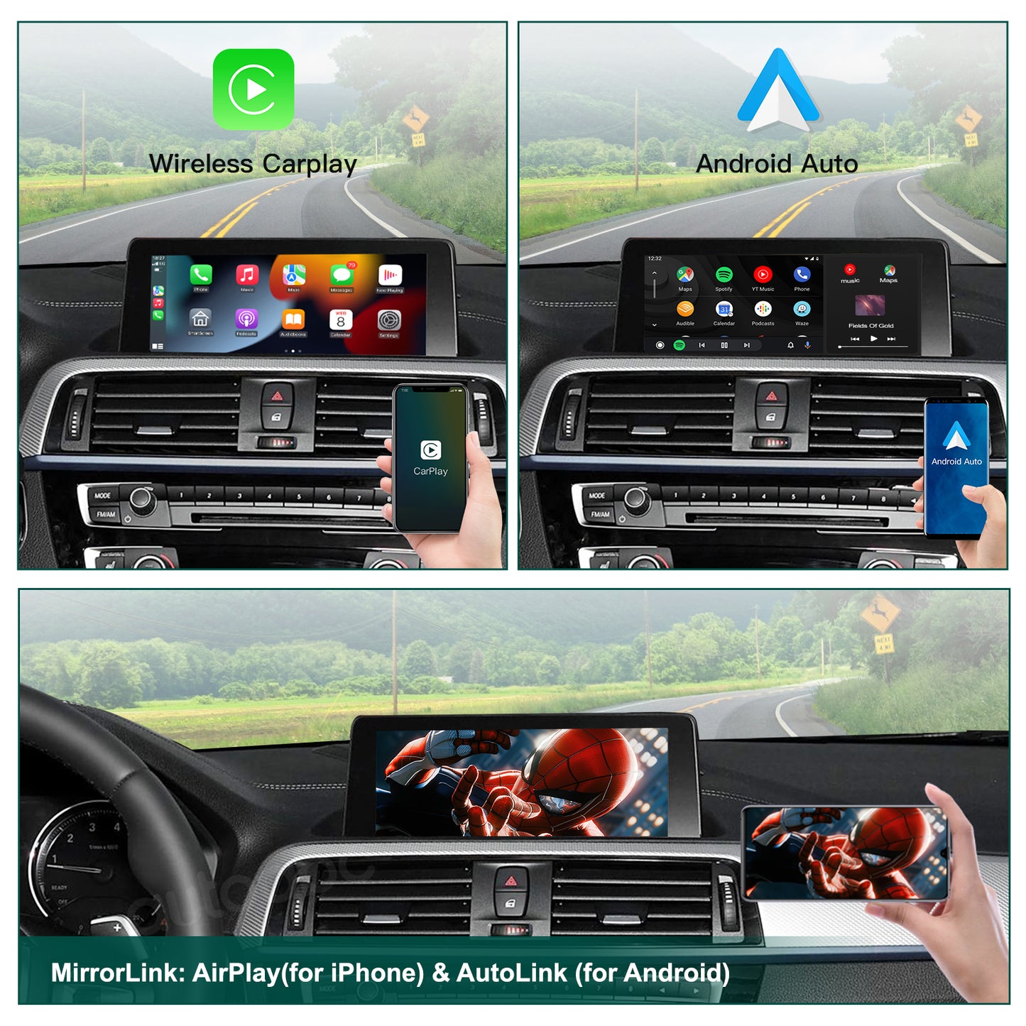 Wireless CarPlay&Android Auto Module For BMW EVO System Support Touch Control