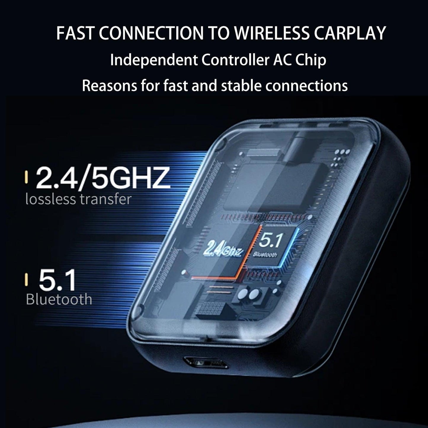 Drahtloser CarPlay Android Auto-Adapter Smart Box. Geeignet für Autos chinesischer Marken mit Carbitlink