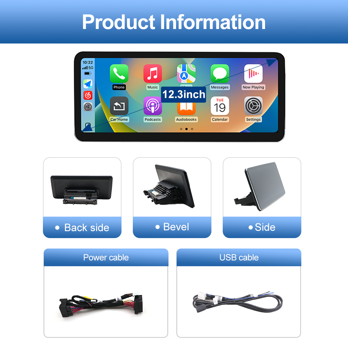 12.3" Ultra-thin Linux screen for Mercedes Benz C GLC W205 NTG5.0 Wireless CarPlay Android Auto