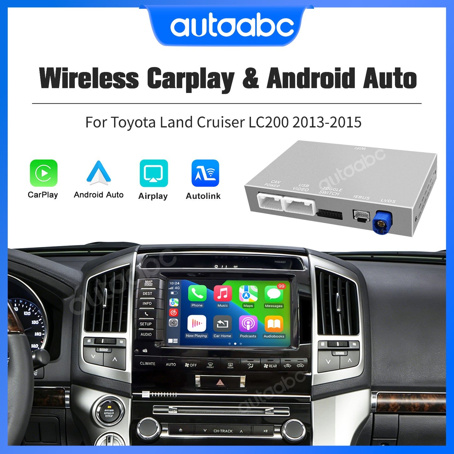Wireless Carplay & Android Auto for Toyota Land Cruiser LC200 2013-2015