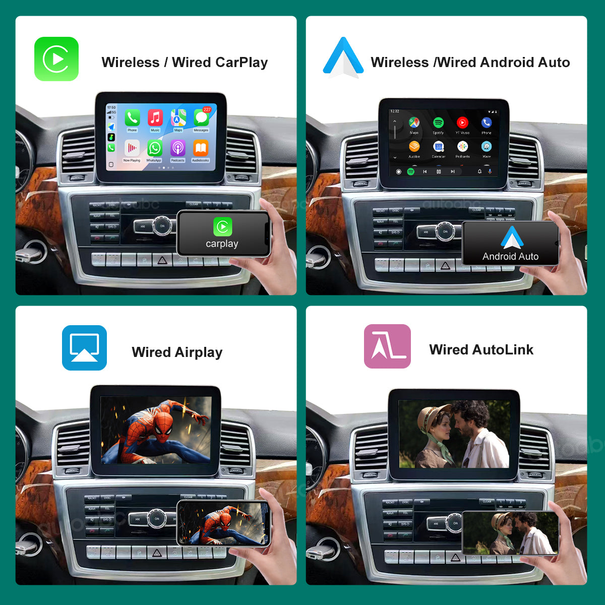 8.4“ Linux screen for Mercedes Benz ML/GL/GLE Wireless CarPlay Android Auto