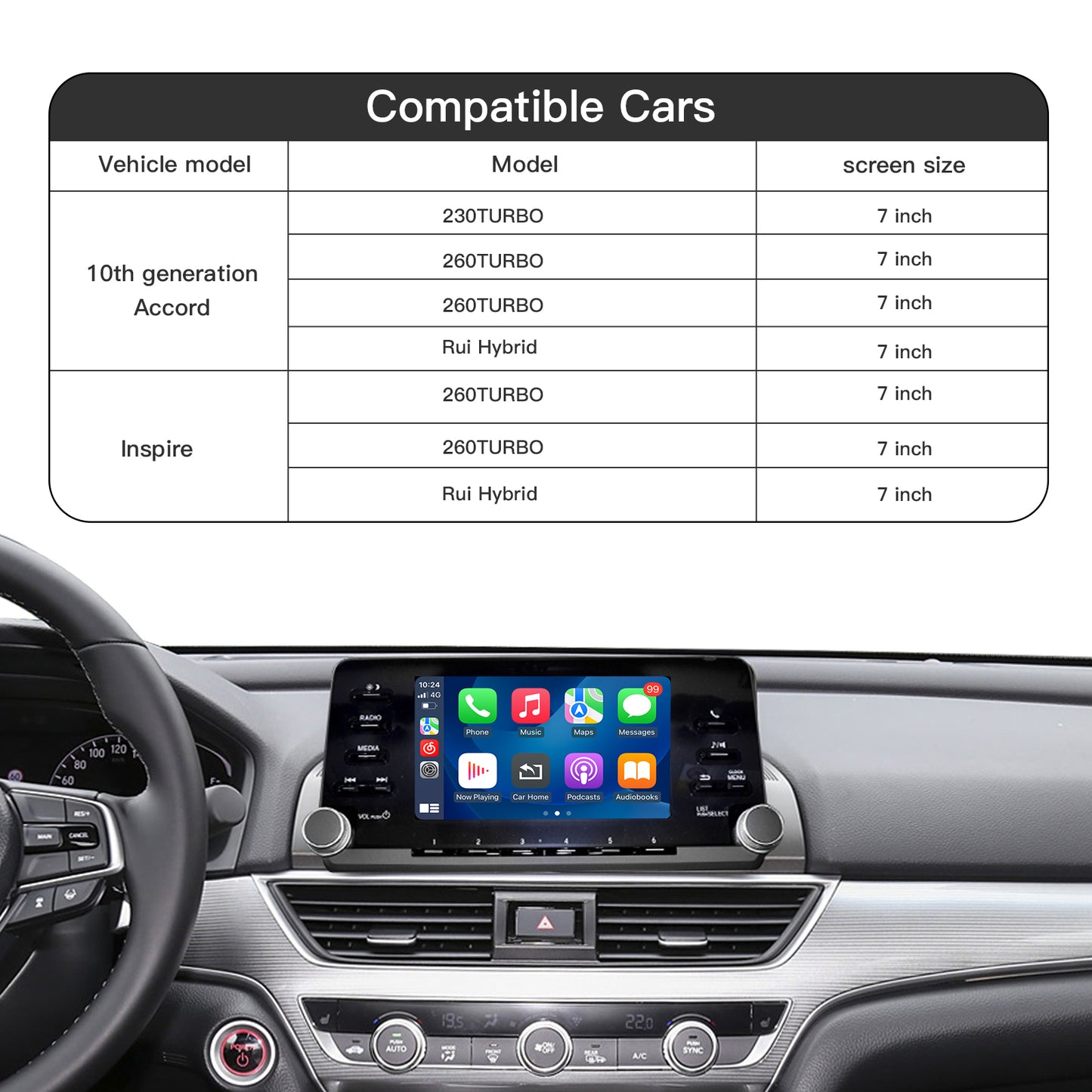 Wireless Carplay Android Auto adapter for Accord/Inspire