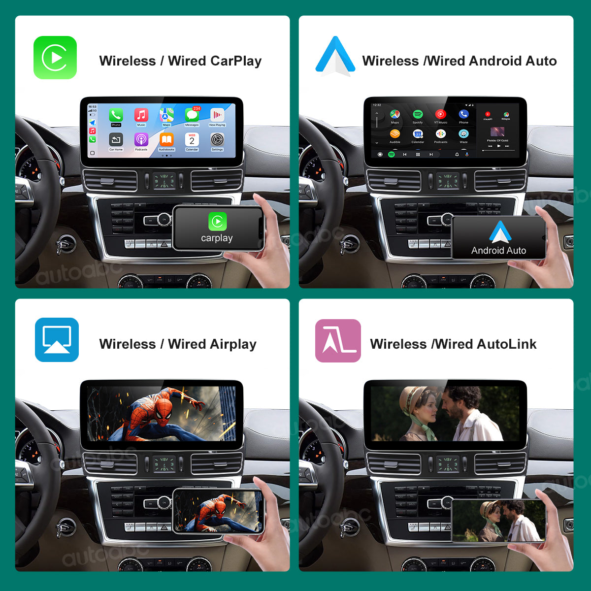 12.3“ Linux screen for Mercedes Benz NTG4.5 ML/GL Wireless CarPlay Android Auto
