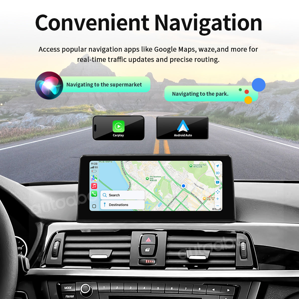8.8" Linux Screen for BMW 3/4er NBT/EVO Wireless Carplay Android Auto