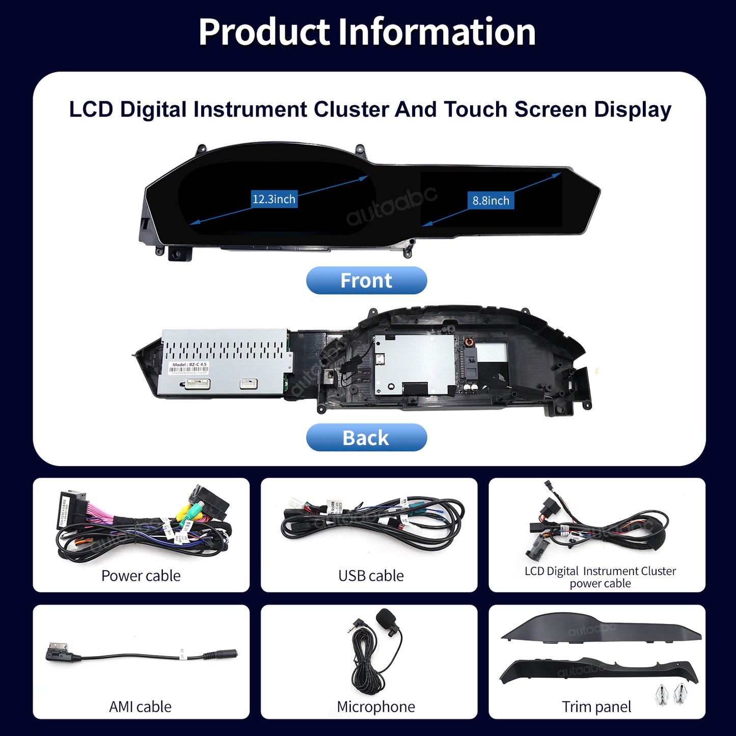 12.3" Panoramic Dual Screen Digital Cockpit for Mercedes-Benz W204 C-Class