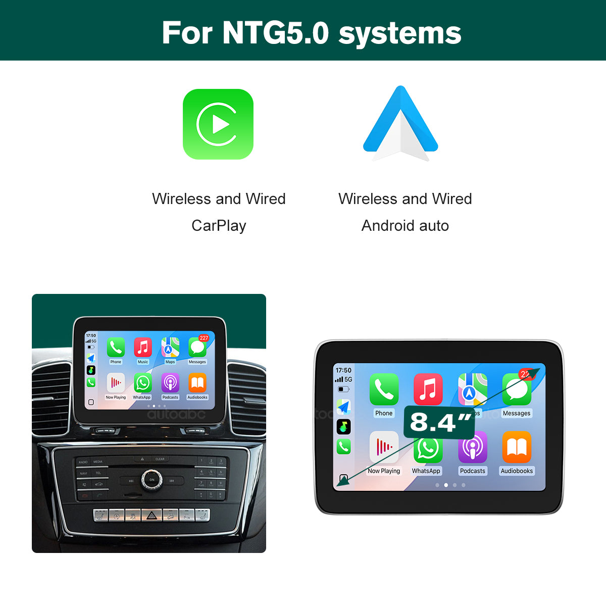 8.4“ Linux screen for Mercedes Benz ML/GL/GLE Wireless CarPlay Android Auto
