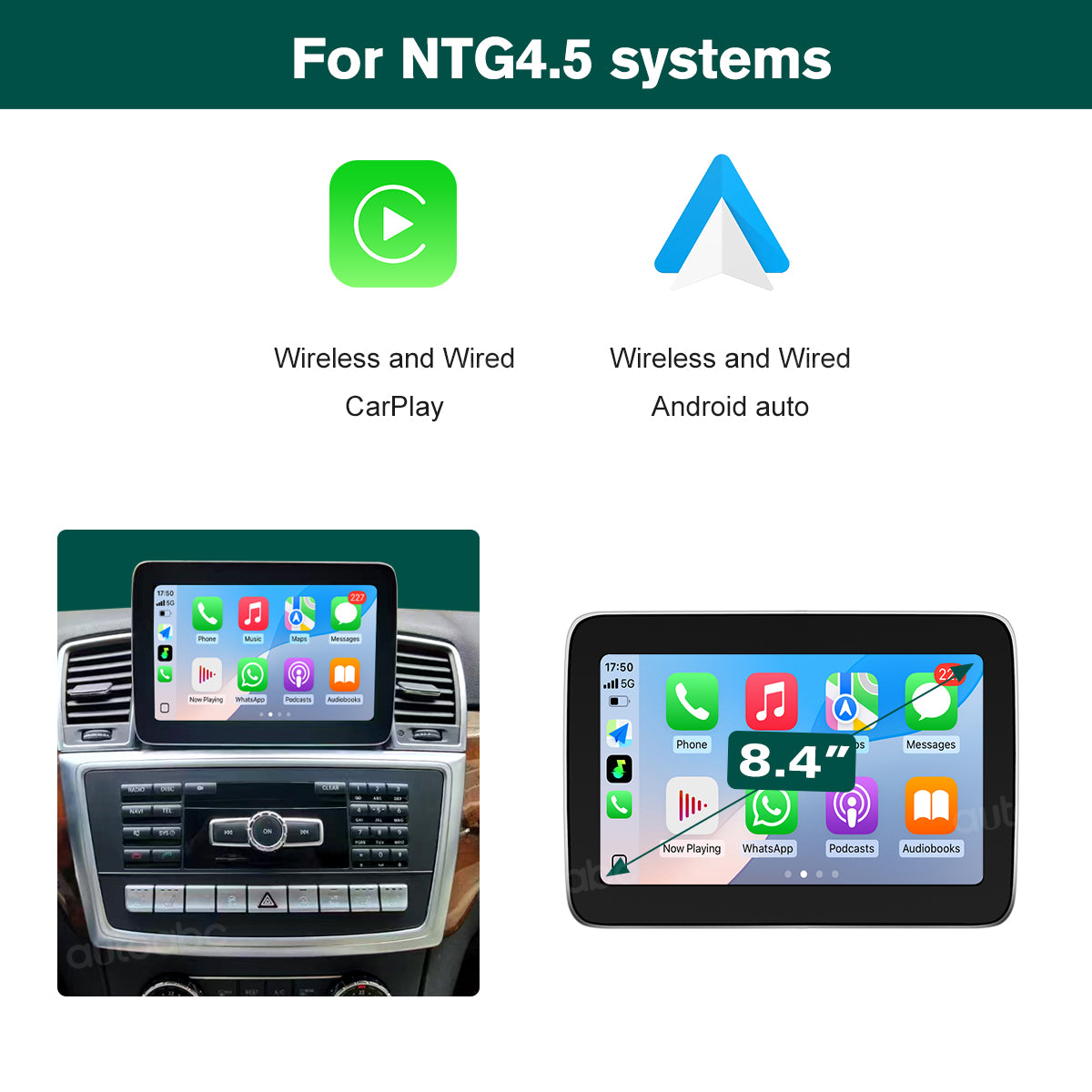 8.4“ Linux screen for Mercedes Benz ML/GL/GLE Wireless CarPlay Android Auto