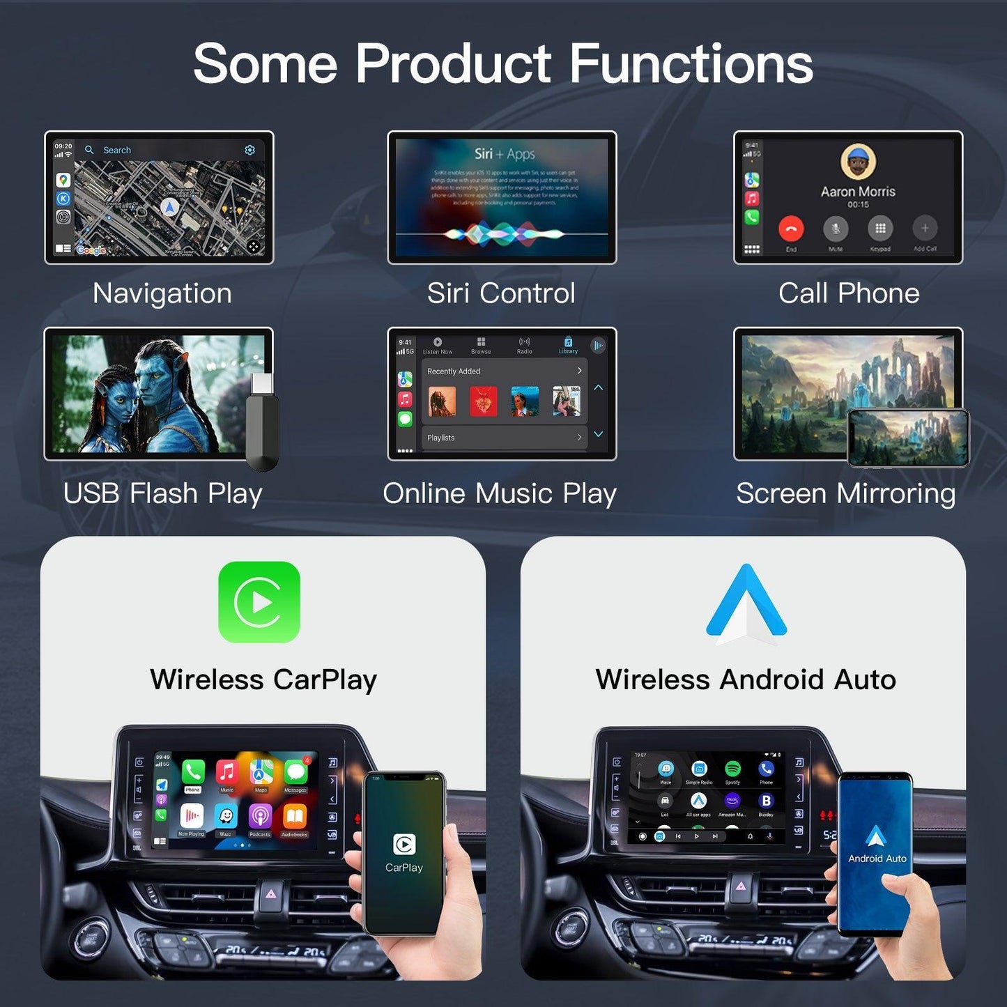 Wireless Carplay Android Auto for Toyota Touch2 Entune2.0 2014-2019 - AUTOABC