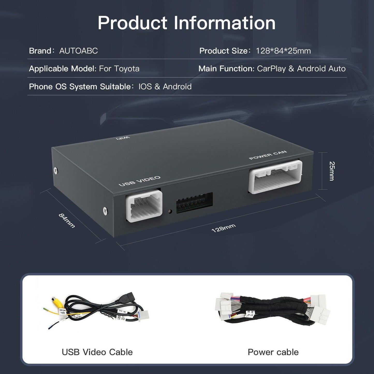 Wireless Carplay Android Auto for Toyota Touch2 Entune2.0 2014-2019 - AUTOABC