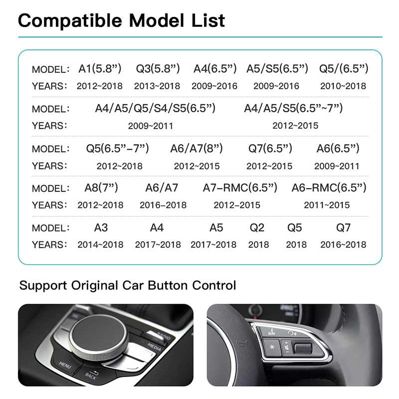 Wireless Carplay & Android Auto Retrofit for Audi 2008-2017 A3, A4, A5