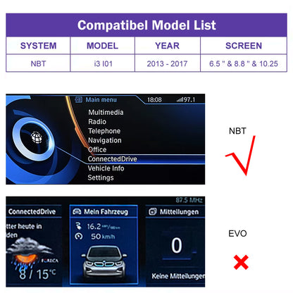 Wireless CarPlay Android Auto for BMW i3 I01 NBT