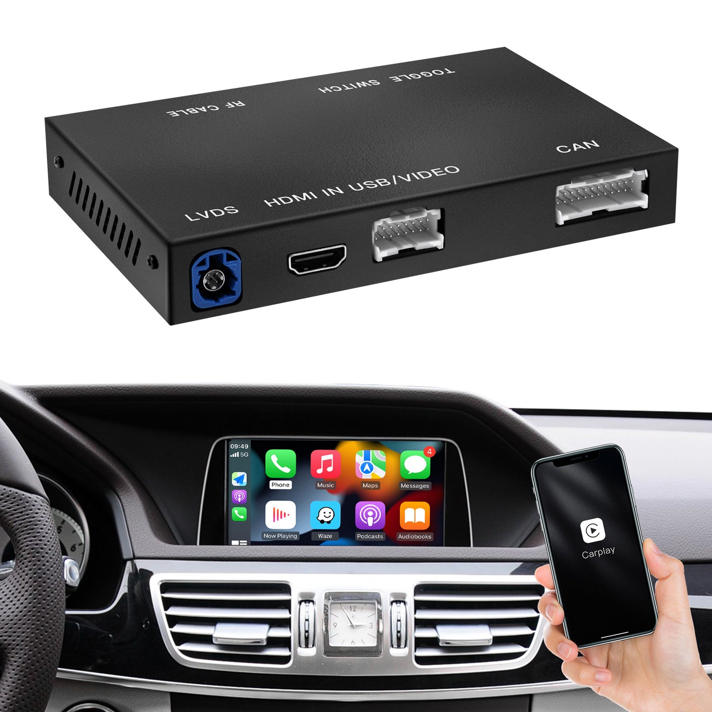 Décodeur Apple CarPlay sans fil pour Mercedes Android Auto Box NTG4.0  NTG4.5 NTG5.0