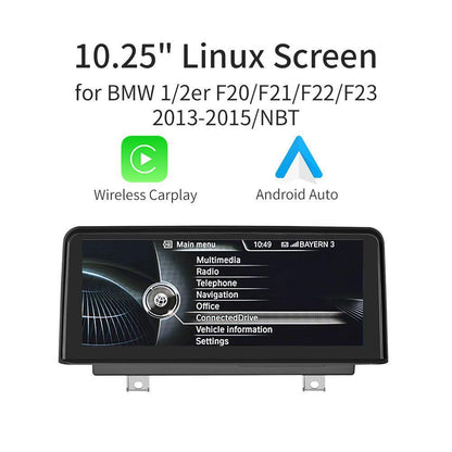 10.25'' Linux screen for BMW 1/2er F20 F21 2011-2016 NBT CarPlay Android Auto - AUTOABC