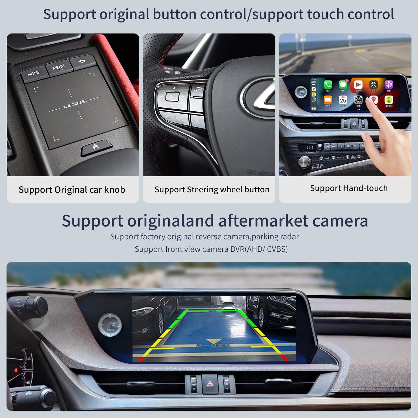 10.25" Linux screen for Lexus ES 2013-2021 Wireless CarPlay Android Auto left rudder - AUTOABC