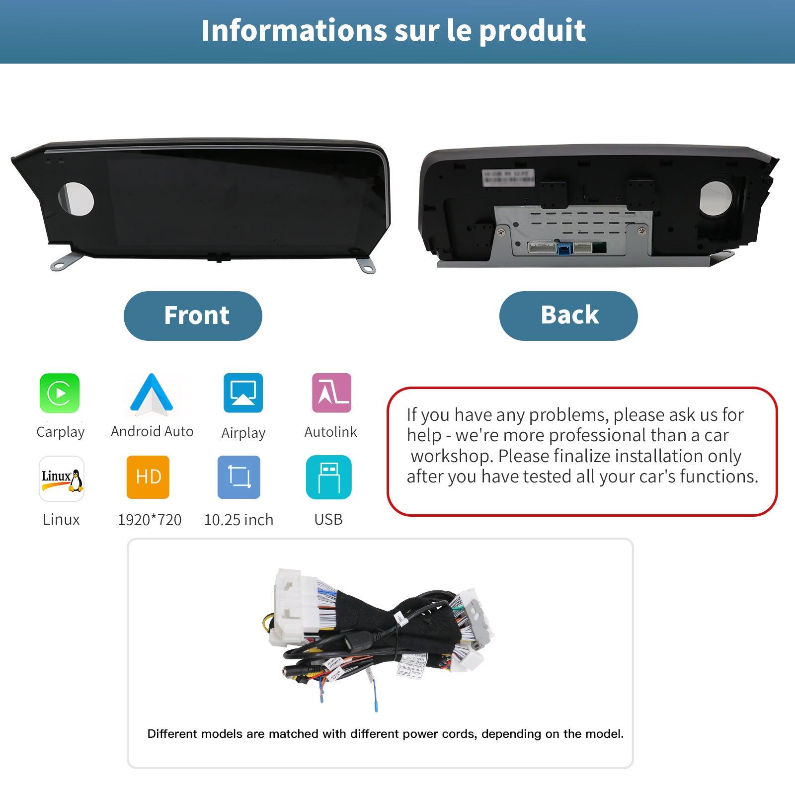 10.25" Linux screen for Lexus ES 2013-2021 Wireless CarPlay Android Auto left rudder - AUTOABC