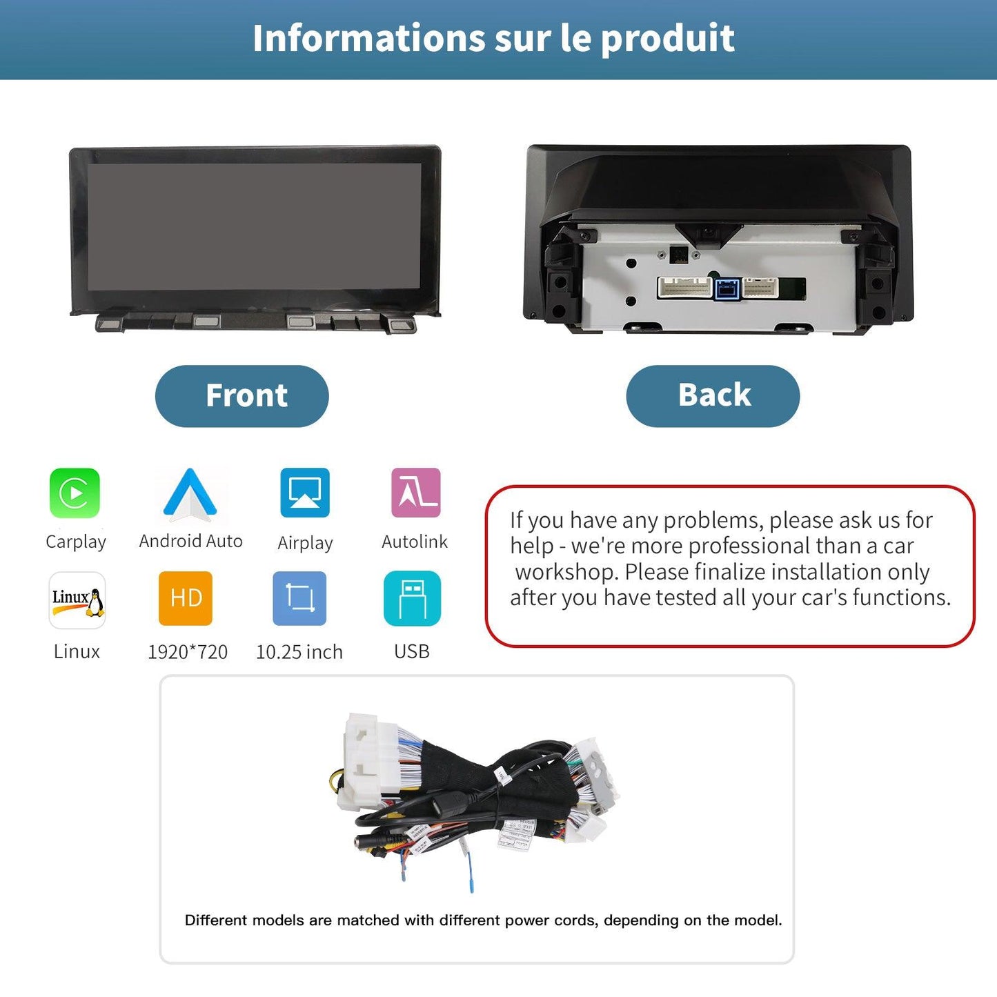 10.25" Linux screen for Lexus NX 2014-2021 Wireless CarPlay Android Auto left rudder - AUTOABC