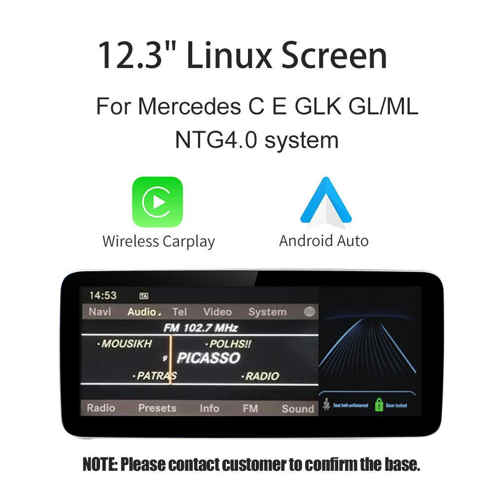 12.3“ Linux screen for Mercedes Benz NTG4.0/4.5/5.0 Wireless CarPlay Android Auto - AUTOABC