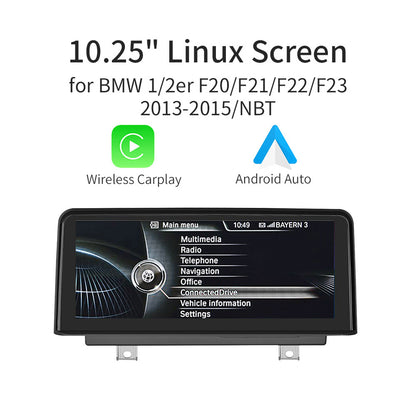 10.25'' BMW 1/2er F20 F21 2011-2016 NBT Linux Apple CarPlay Android Auto screen