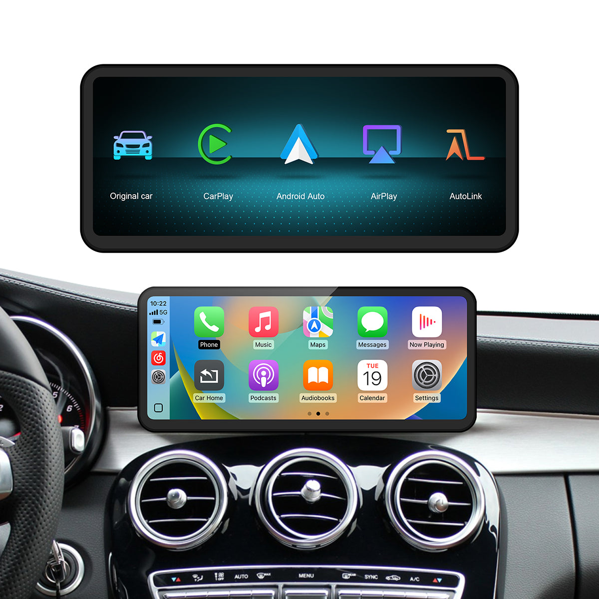 Linux Ultra-thin screen for Mercedes Benz C GLC with NTG5.0 Wireless CarPlay Android Auto