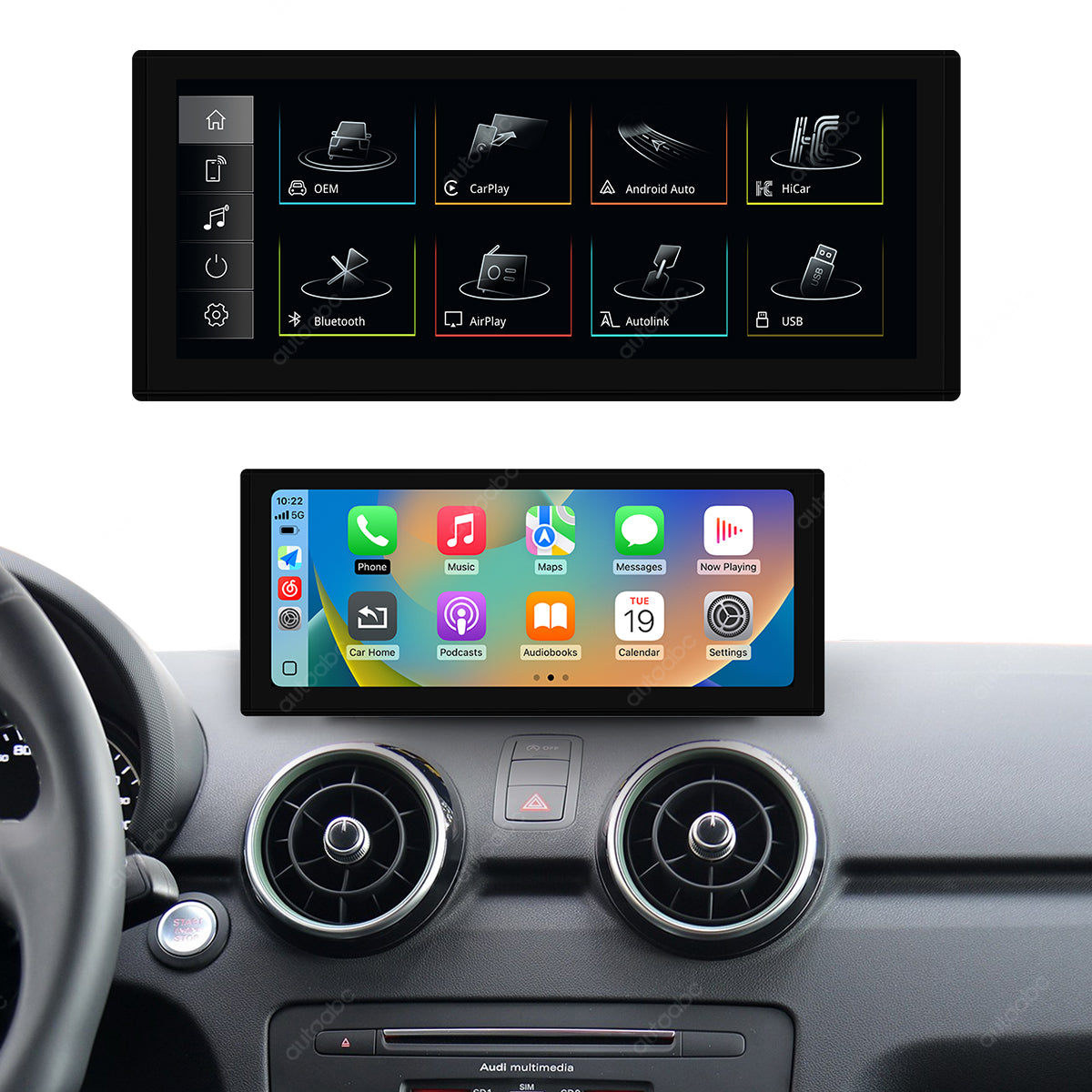 12.3" Linux Screen For Audi A1 HN+/RMC Wireless CarPlay Android Auto