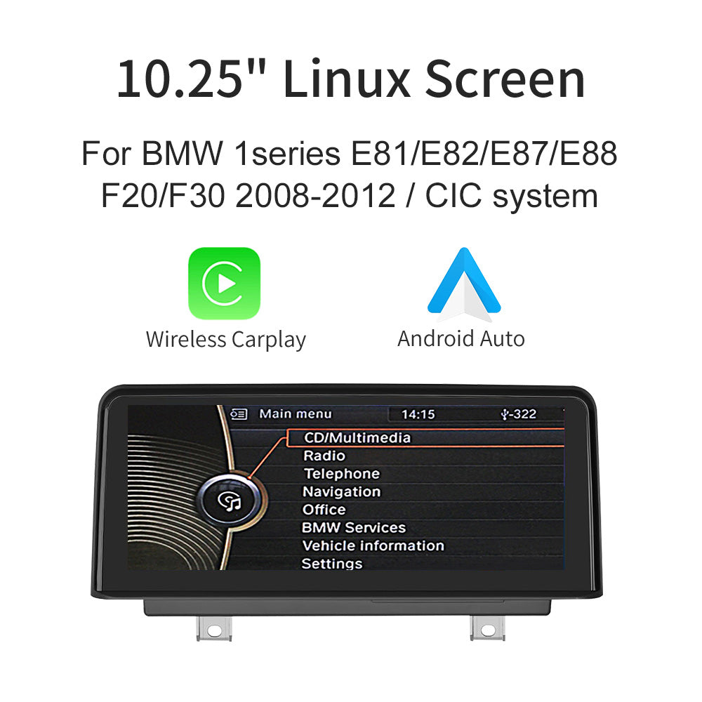 10.25" Linux screen for BMW 1 Series E81/F21 with CIC System