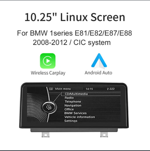 10,25" Linux-Bildschirm für BMW 1er E81/F21 mit CIC/CCC-System