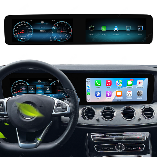 12.3"+12.3" Panoramic Dual Screen Digital Cluster & CarPlay Display for Mercedes-Benz E-Class W213 NTG5.5