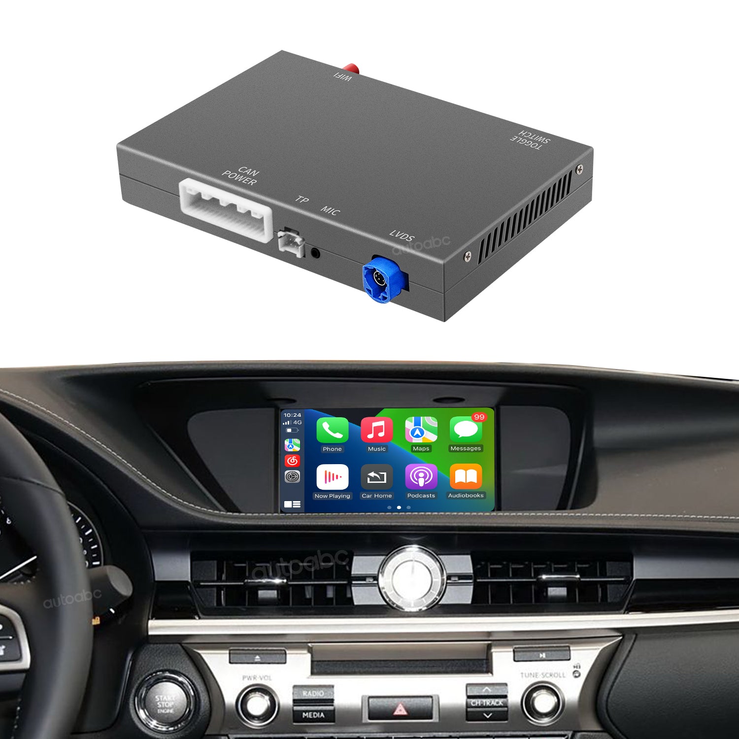 AUTOABC Wireless Carplay Android Auto Retrofit Kit for Lexus