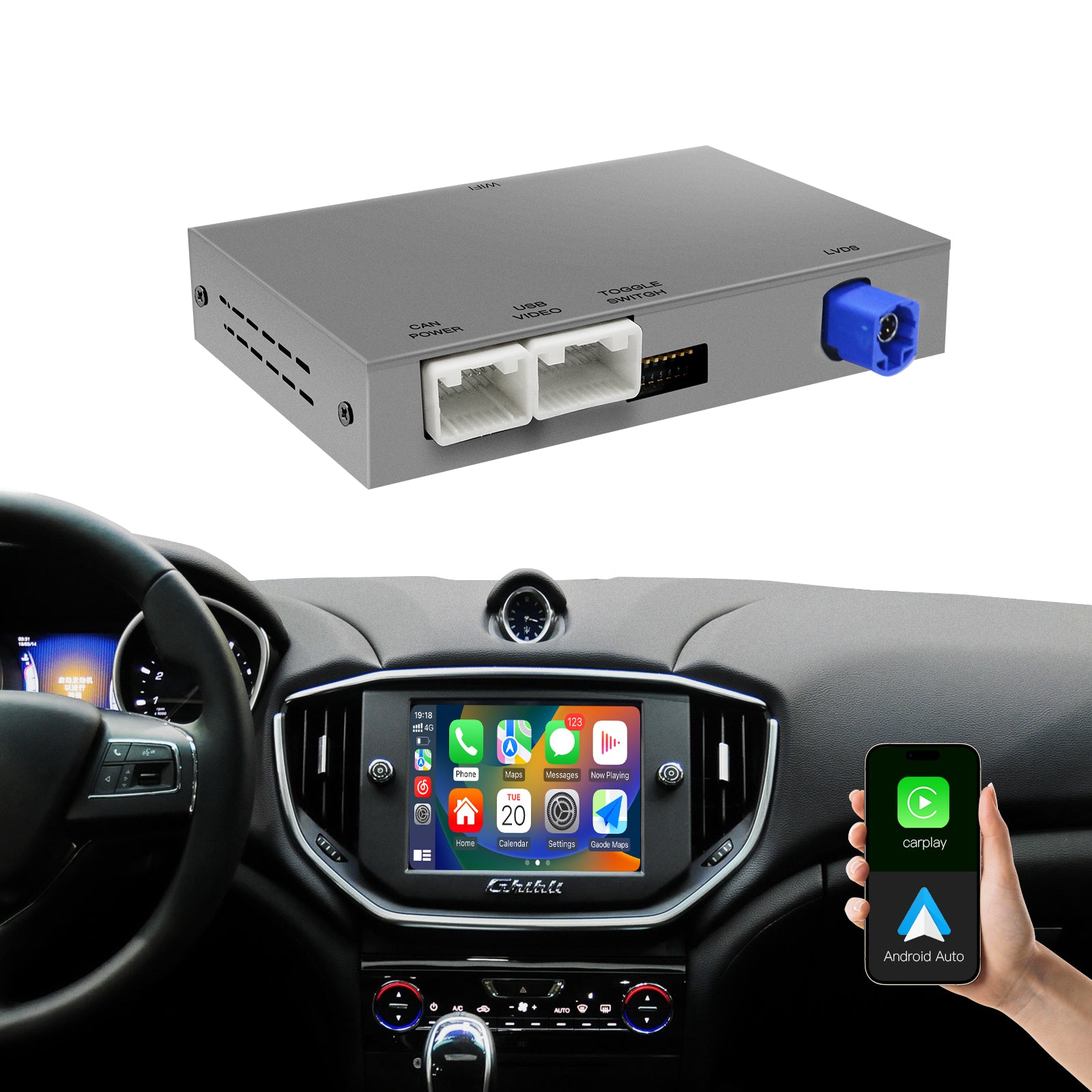 Wireless CarPlay Android Auto Module for Dodge/Maserati/Maserati
