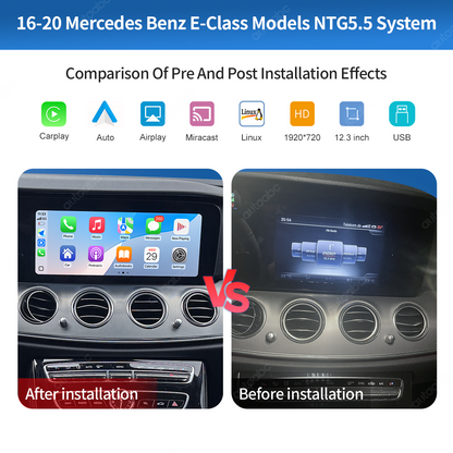 12.3“ Linux screen for Mercedes Benz E Class W213 NTG5.5 Wireless CarPlay Android Auto
