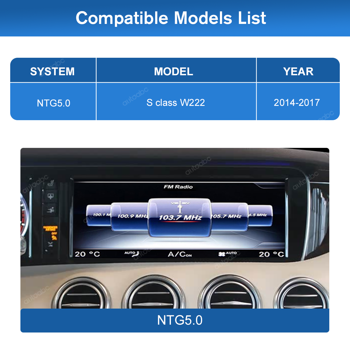 12.3" OEM Style CarPlay Screen for Mercedes-Benz S W222 NTG5.0